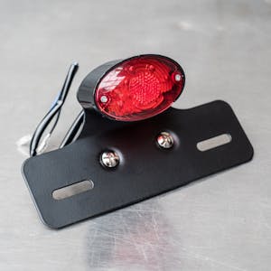 Custom Cateye Tail Light With Bracket - Black - Small