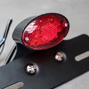 Custom Cateye Tail Light With Bracket - Black - Small
