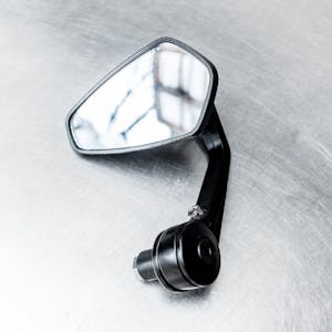Geometric Clamp On Style Bar End Mirrors - Black - 7/8” - Pair