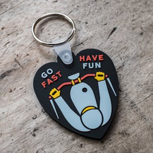 Town Moto Moto Heart Rubber Keychain