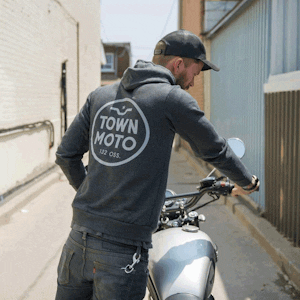 Town Moto Unisex Logo Zip Up Hoody