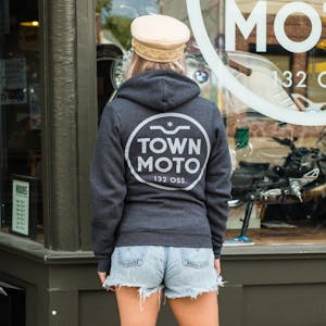 Town Moto Unisex Logo Zip Up Hoody