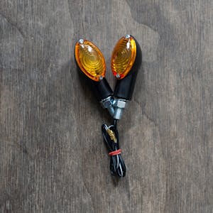 Emgo Mini Cateye Turn Signals - Black/Amber